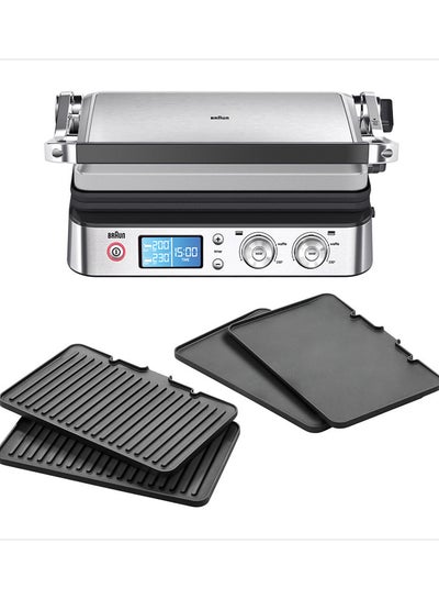 Braun MultiGrill 9 Contact Grill, 2000 Watts, 3-in-1 Cooking Positions - CG 9043 Black/Stainless Steel 2000 W CG 9043 Black/Stainless Steel