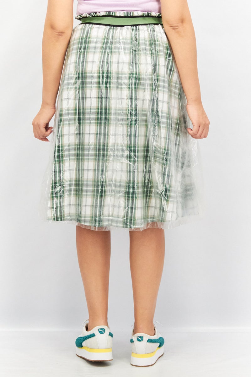 VERO MODA تنورة ميدي مربعة للنساء، خضراء - Image 3