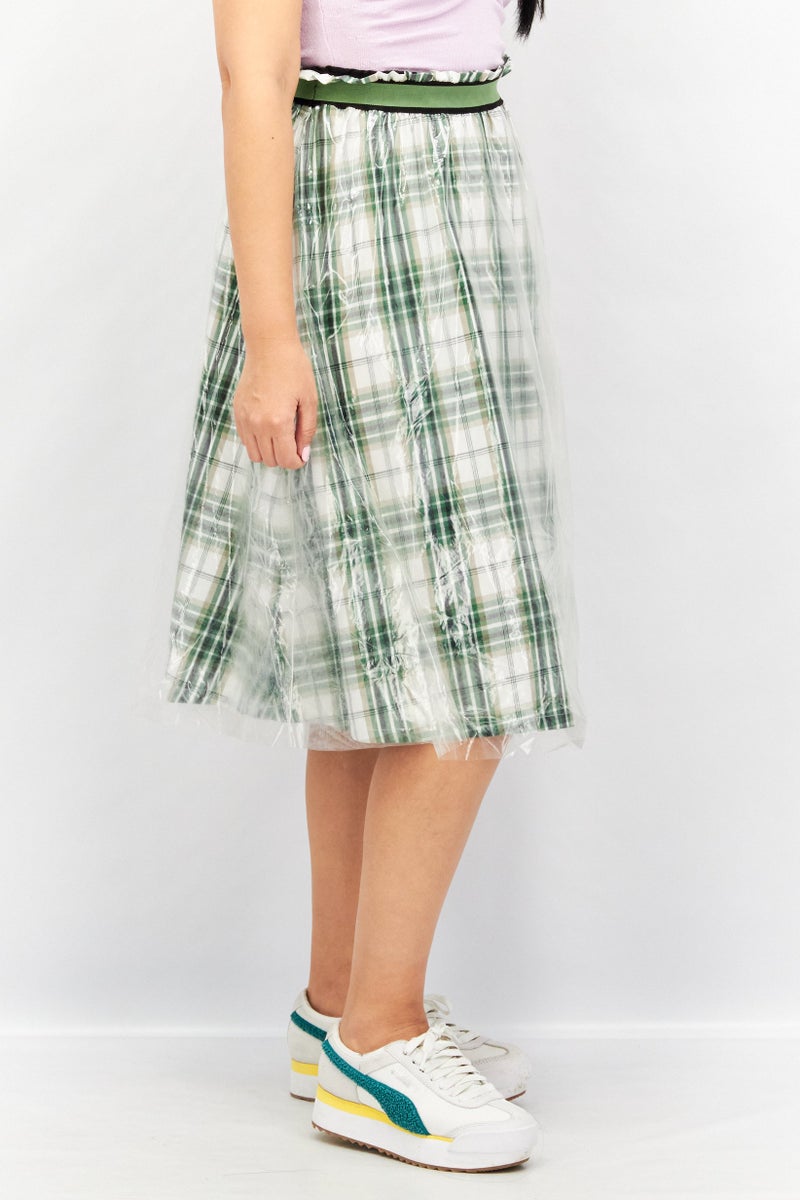 VERO MODA تنورة ميدي مربعة للنساء، خضراء - Image 2