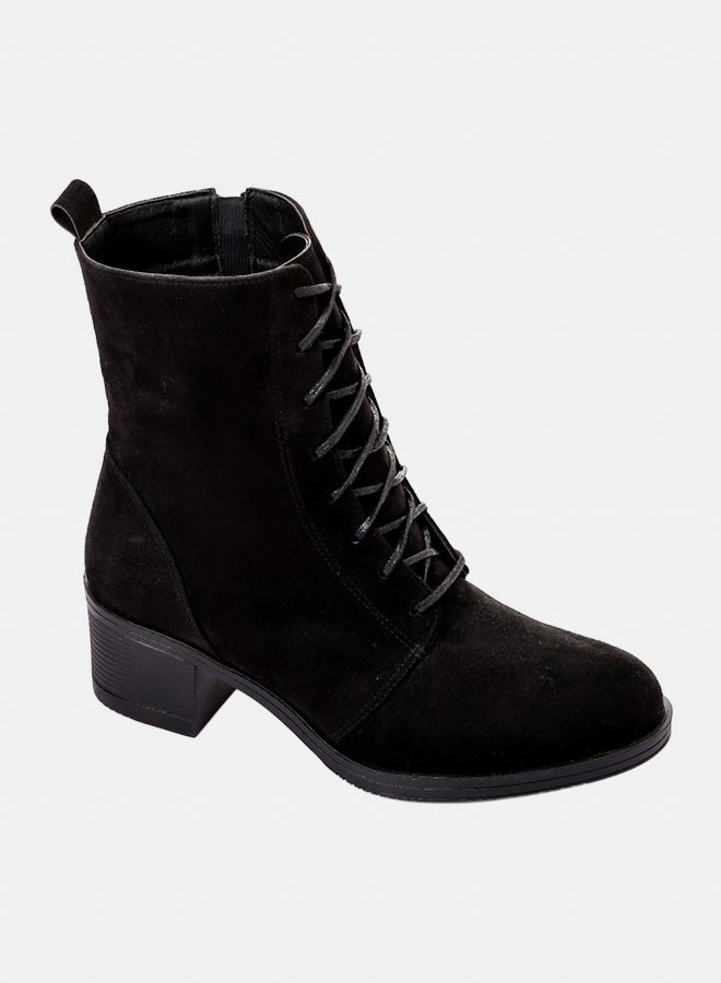 XO Style Leather Ankle Boot -  Black 5CM - Image 2