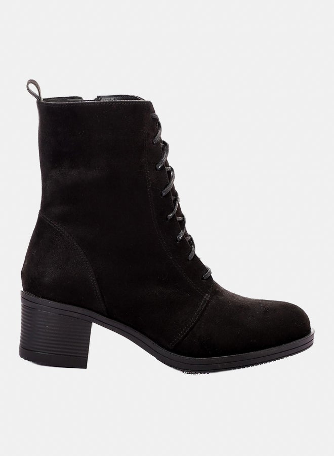 XO Style Leather Ankle Boot -  Black 5CM - Image 1