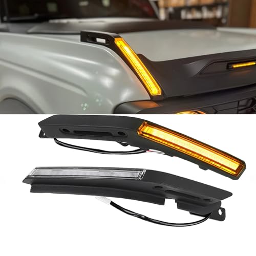 Atubeix Amber Trail Sight Light for Ford Bronco Accessories 2021 2022 2023 2024 2025,Hood Turn Signal Aluminum Alloy LED Replacement Light fit Bronco 2/4-Door, Hood Handle Light - Image 1