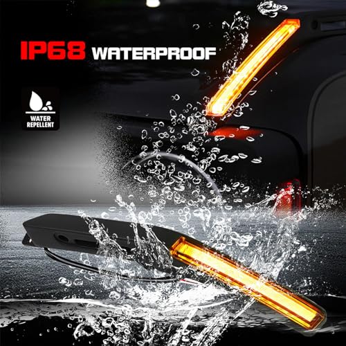 Atubeix Amber Trail Sight Light for Ford Bronco Accessories 2021 2022 2023 2024 2025,Hood Turn Signal Aluminum Alloy LED Replacement Light fit Bronco 2/4-Door, Hood Handle Light - Image 4