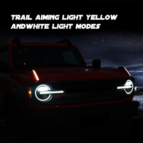 Atubeix Amber Trail Sight Light for Ford Bronco Accessories 2021 2022 2023 2024 2025,Hood Turn Signal Aluminum Alloy LED Replacement Light fit Bronco 2/4-Door, Hood Handle Light - Image 2