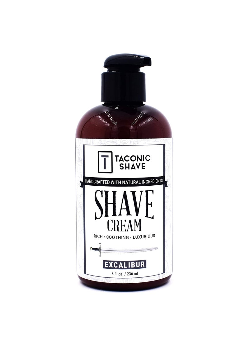 taconic shave Taconic Shave Natural Shaving Cream  Excalibur  UltraRich High Lather Formula  Natural Shave Cream for Men in 8 oz Pump Bottle  Scented Shaving Cream 