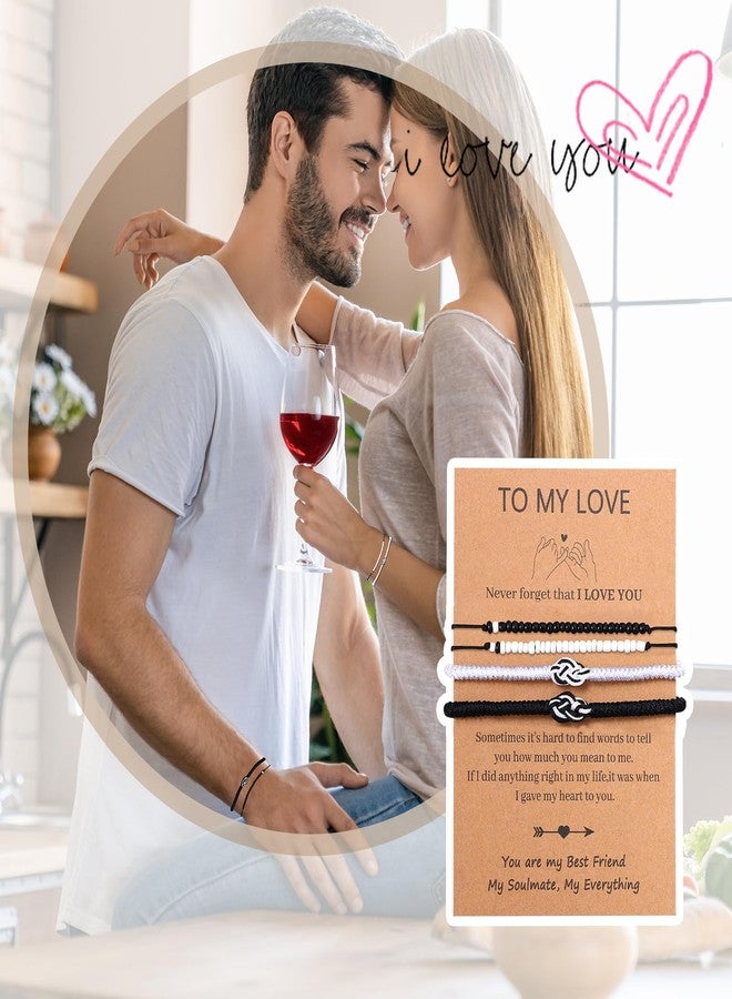 Cupimatch Pinky Promise Couple Bracelet: Matching Couple Beaded Bracelets I Love You Partner Friendship Woven Bracelet Couples Gifts - Image 3