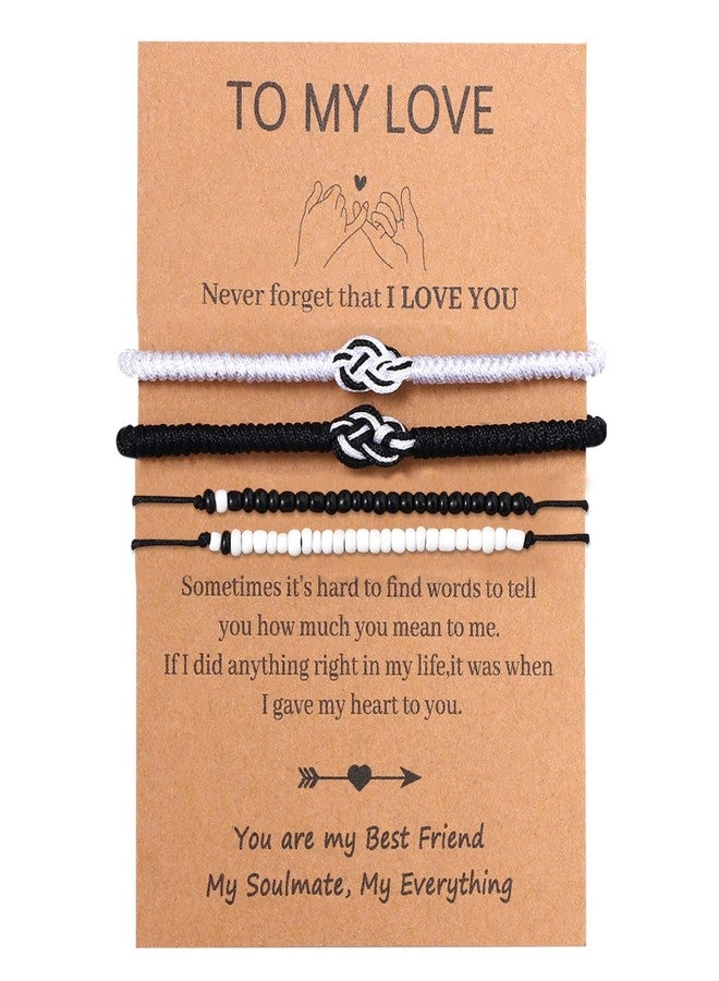 Cupimatch Pinky Promise Couple Bracelet: Matching Couple Beaded Bracelets I Love You Partner Friendship Woven Bracelet Couples Gifts - Image 1