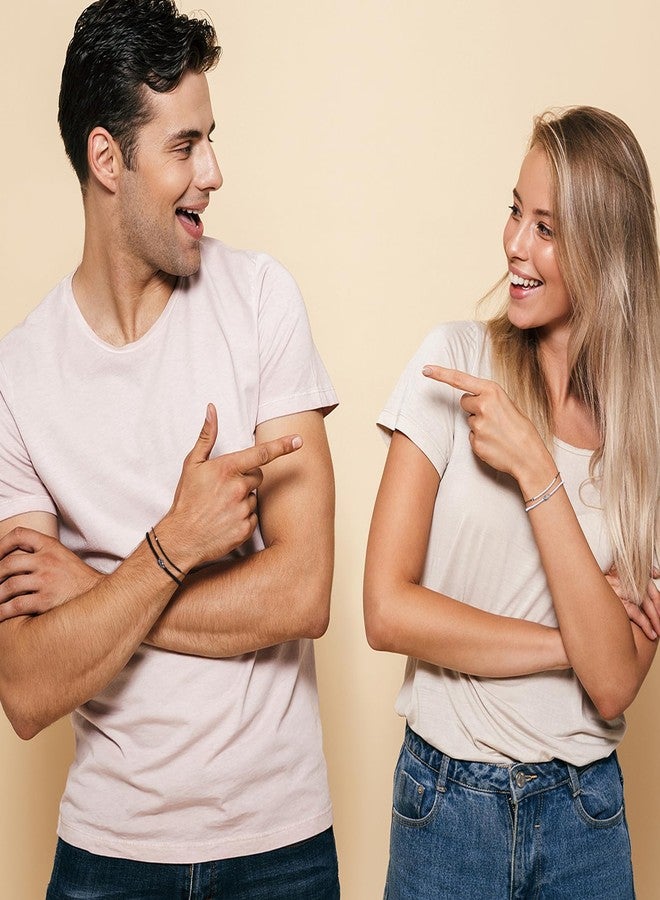 Cupimatch Pinky Promise Couple Bracelet: Matching Couple Beaded Bracelets I Love You Partner Friendship Woven Bracelet Couples Gifts - Image 2