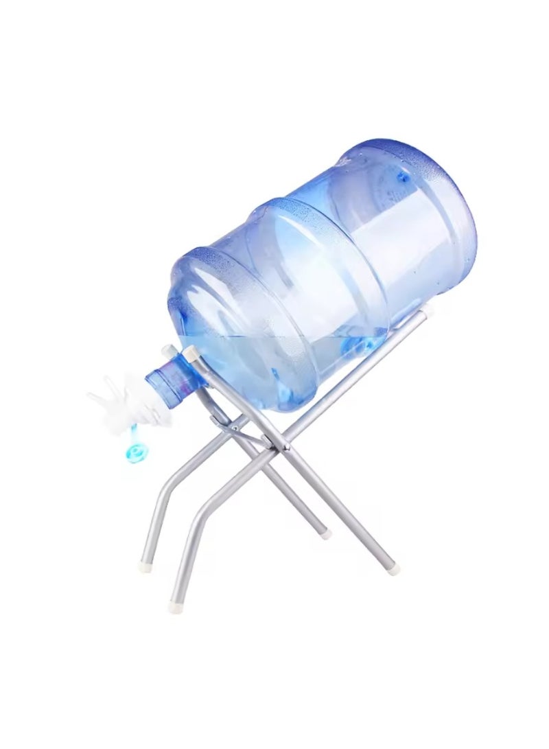 Yuwell Non-Slip Portable Water Bottle Storage Stand With Non-Leak Water Dispenser Valve For 5 Gallon Bottle For Outdoor/Indoor And Home Water Bottle Stand Display Size 30X20X38CM Foolable Size 50X20CM Grey - Image 1