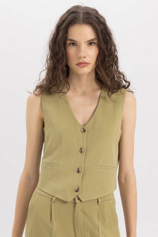 Woman V-Neck Linen Blend Blazer Vest - pzsku/ZF34DEE35B5D230ECE76AZ/45/1748351566/0aa2a2c7-bcd4-41d0-b869-9e41f919703f