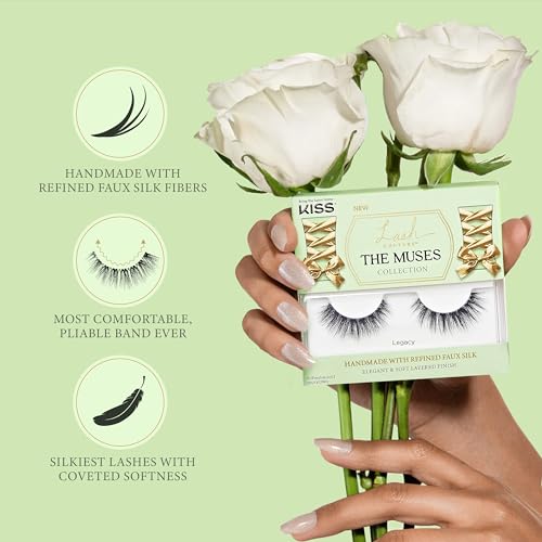 KISS The Muses, False Eyelashes, 'Noblesse', 12mm, Includes 1 Pair, Easy to Apply, Reusable Lash Clusters - Image 4