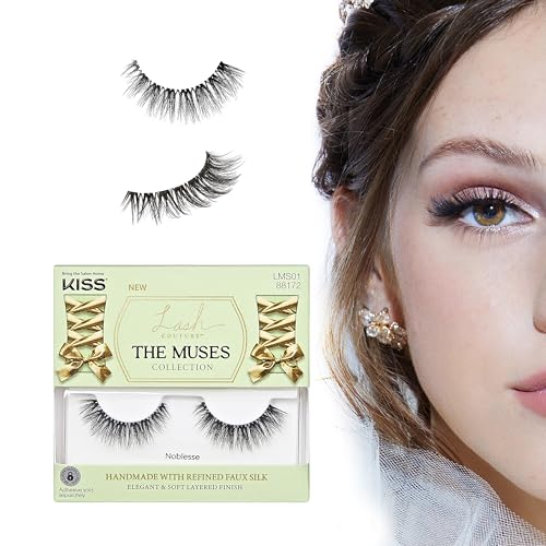 KISS The Muses, False Eyelashes, 'Noblesse', 12mm, Includes 1 Pair, Easy to Apply, Reusable Lash Clusters - Image 1