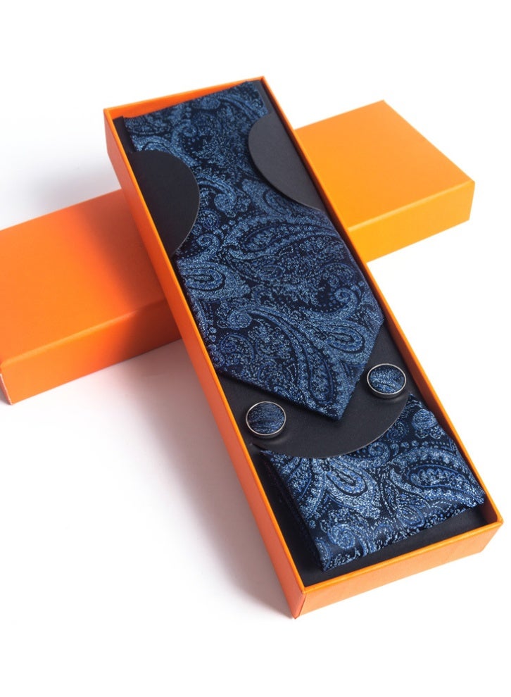 أروى المألوف ربطة العنق دعوى هدية مربع مجموعة مع التعادل ، جيب مربع ، أزرار أكمام مجموعة - Image 2