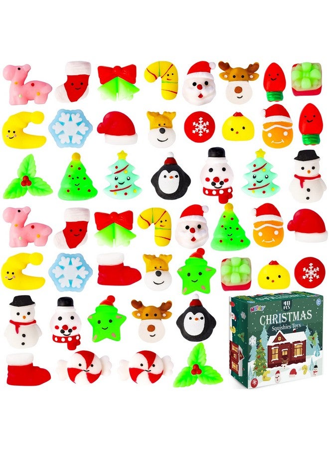 MGparty 48 Pcs Christmas Squishies Mochi Squishies Toys For Kids Christmas Stocking Stuffers Party Favor Goodie Bag Filler Bulk - Image 1