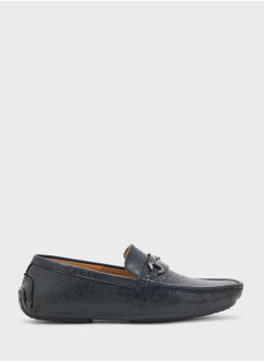 Robert Wood Trim Detail Textured Loafers  - Image 1