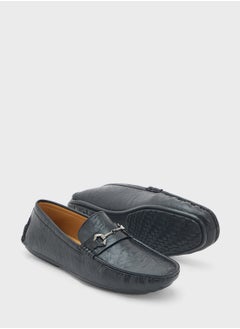 Robert Wood Trim Detail Textured Loafers  - Image 3