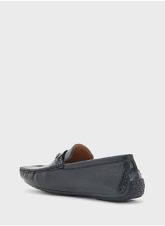Robert Wood Trim Detail Textured Loafers  - Image 2