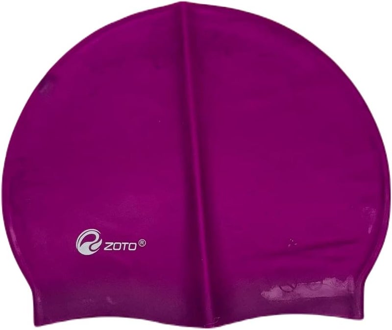 ZOTO Premium Silicone Swimming Cap in Purple - Image 2