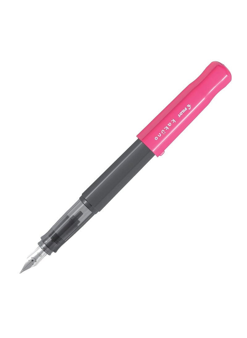 PILOT Kakuno Fountain Pen Pink Body With One Ink Cartridge Fine Tip  - Image 3