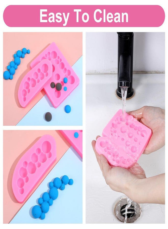 Bremorou 2 Pcs Balloon Silicone Mold 3D Pearl Chocolate Molds Bubbles Ball Pearl Border Silicone Molds Semi Sphere Cake Decorating Baking Mold Hemispherical Shape Bubble Cake Decorating for Candy Cookie - Image 3