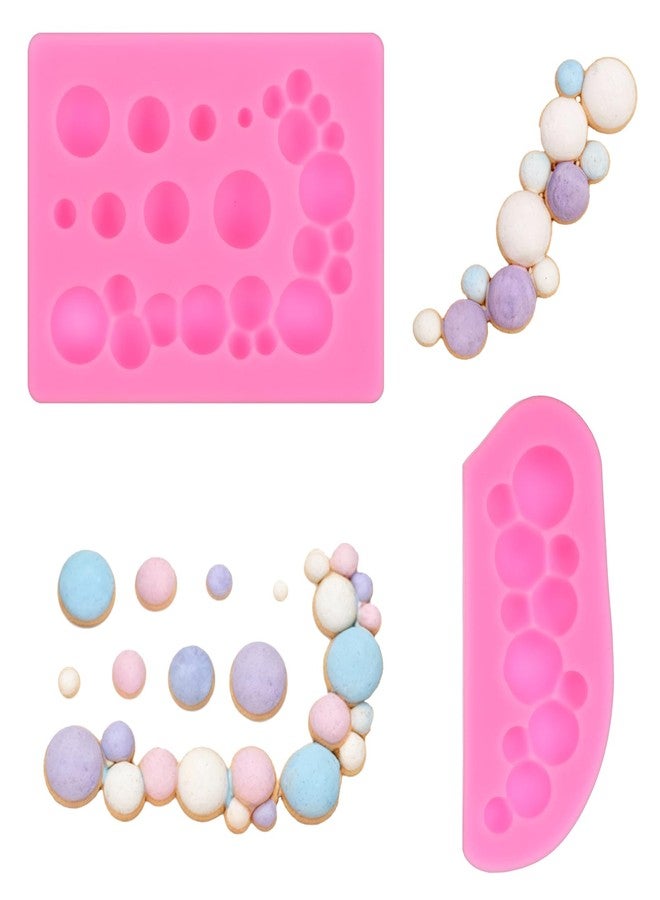 Bremorou 2 Pcs Balloon Silicone Mold 3D Pearl Chocolate Molds Bubbles Ball Pearl Border Silicone Molds Semi Sphere Cake Decorating Baking Mold Hemispherical Shape Bubble Cake Decorating for Candy Cookie - Image 1