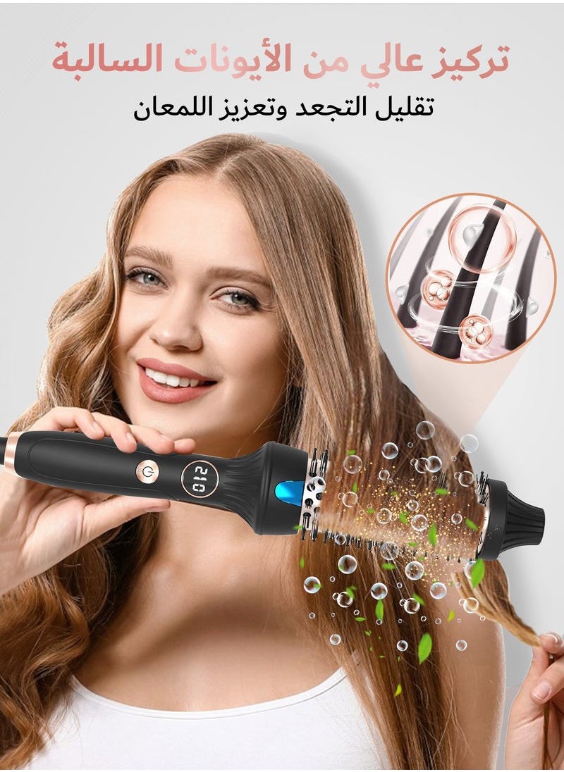 دوشر - استشوار شعر، فرشاة شعر حرارية الأيونية، فرشاة فرد وتصفيف الشعر الاحترافية بتقنية الأيونات، 12 إعدادات للحرارة، تسخين سريع في 30 ثانية، تصميم مضاد للحروق، تسخين مزدوج PTC، نتائج ناعمة ولامعة - Image 1
