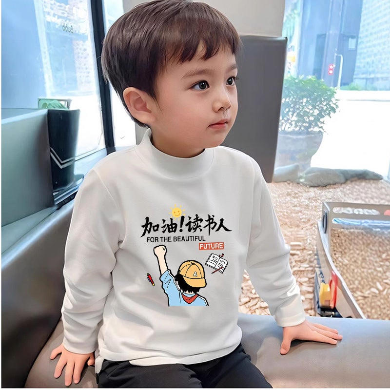 Spring Long-Sleeved T-Shirt For Middle And Big Boys And Girls De Rong Thin Top Long-Sleeved T-Shirt Children'S Base Shirt Trendy - Image 4
