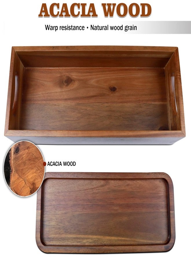 DEMIGO Handmade Toilet Tank Basket Topper & Vanity Tray Set of Natural Acacia Wood by DEMIGO, Created by Skilled Artisans, Smooth, Durable, Attractive Decor for Bathroom, Kitchen, Home, Spa - Image 3