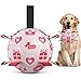 QDAN Valentines Gift Dog Toys Pink Soccer Ball with Straps Interactive Tug of War Toy Puppy Birthday Gifts Water Toy Durable Dog Balls for Medium Large 8 Inch - Image 3