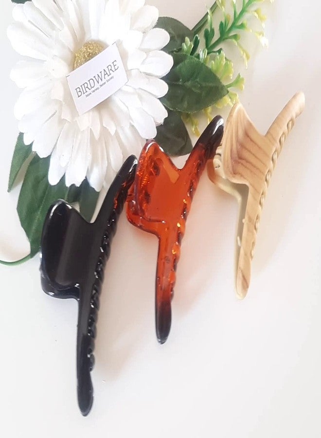 بيردوير مشابك شعر كبيرة الحجم من بيردوير للنساء، مصنوعة من حجر الأكريليك المستورد على شكل فراشة (عبوة من 3 قطع، بيج ميرشي) - Image 1