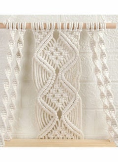 Excefore Wall Hanging Shelf Boho Decor Wood Floating Shelf for Bedroom Living Room Nursery Bathroom, Handmade Woven Rope Storage Rack for Photo Frames Plant Display  - Image 2