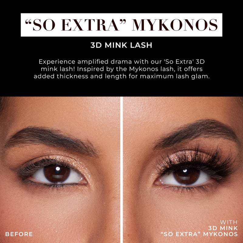 Lilly Lashes So Extra Mykonos 3D Mink Lashes, Mink Eyelashes, The Original Lilly Lash For Wispy & Natural Look, Reusable Eyelashes up to 25x, Fluffy Lashes, Strip Lashes, Lash Glue not Included - Image 2