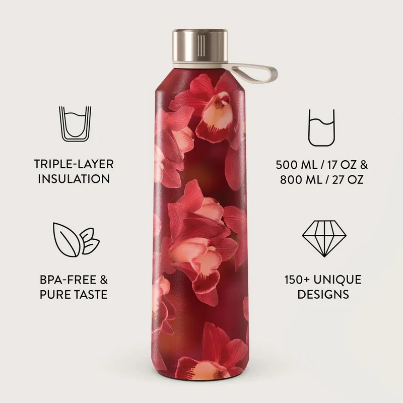 بورجا زجاجة مياه بورغا. حافظ على مشروباتك في درجة حرارة مثالية وأناقة لا تشوبها شائبة، سواءً في النادي الرياضي أو المكتب أو في الهواء الطلق (طاقة إلهية) (500 مل)