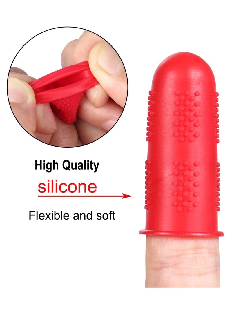 SYOSI Finger Protectors, 24 Pcs 3 Sizes Disposable Latex Finger Cots Protective Fingertips Gloves Finger Sleeves Finger Protectors Fingertip Bandages for Industrial, Beauty and More - Image 3