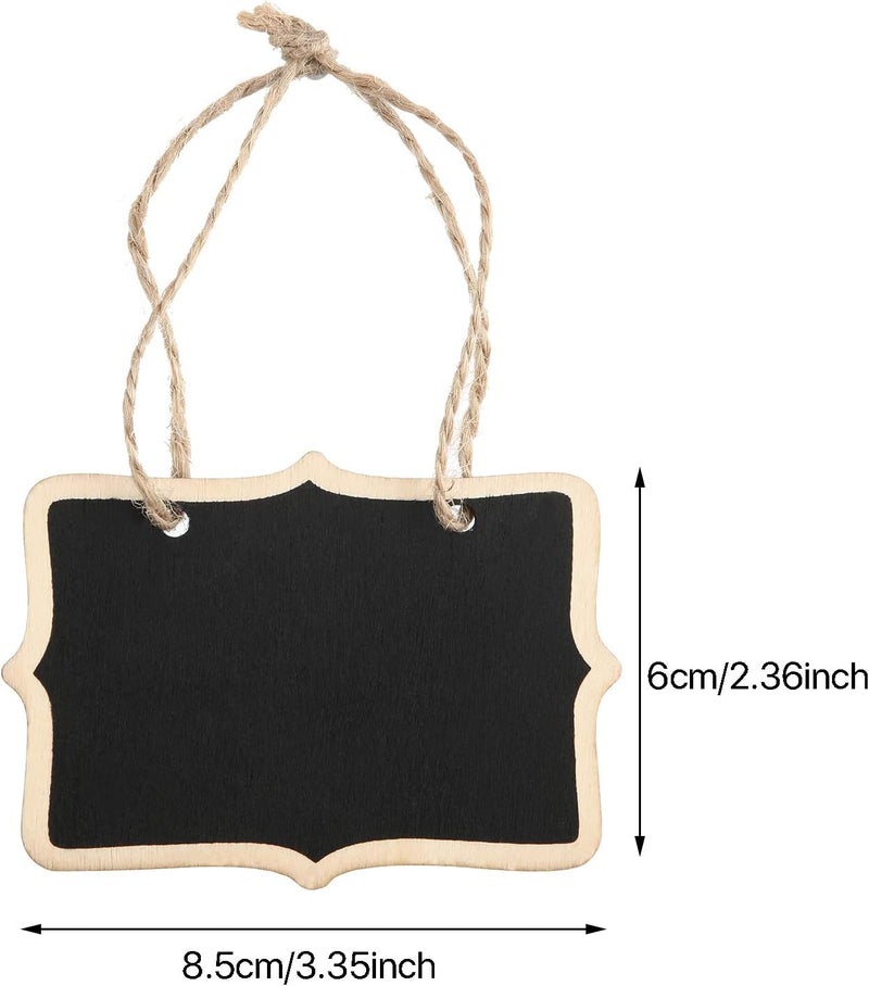 Outus Chalkboard Tags Hanging Wooden Chalkboard Signs 3.35 x 2.36 Inch Mini Wood Chalkboard Labels Rectangle Blackboard Tags Massage Board Signs (12 Pieces) - Image 3