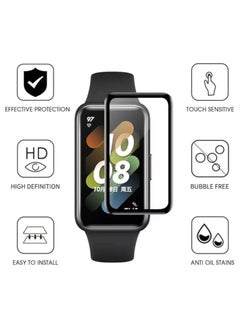 Generic Screen Protector Compatible with Huawei Band 7, 3D Soft Protective Film with Curved Edges [Anti-Scratch] [Bubble Free] [Extremely Shatter-Resistant] [Highly Sensitive] (Not Glass), Black  - Image 3