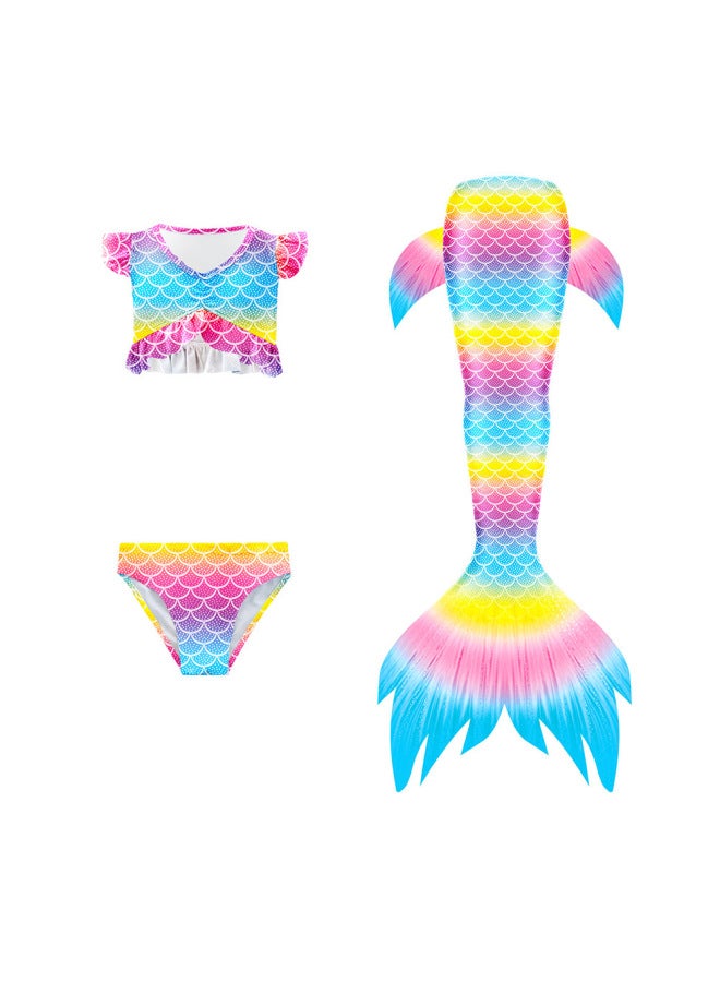 Mermaid Costume Dress - Girls Mermaid Fishtail Costume Dress - JP52, 140 - Princess Dress Up, Halloween Cosplay, Fancy Party Wear, Birthday Costume, Fantasy Outfit Swimsuit - Image 3