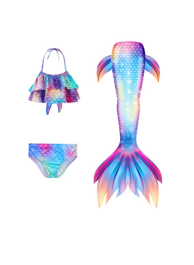 Mermaid Costume Dress - Girls Mermaid Fishtail Costume Dress - JP52, 140 - Princess Dress Up, Halloween Cosplay, Fancy Party Wear, Birthday Costume, Fantasy Outfit Swimsuit - Image 5