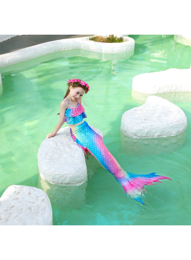 Mermaid Costume Dress - Girls Mermaid Fishtail Costume Dress - JP52, 140 - Princess Dress Up, Halloween Cosplay, Fancy Party Wear, Birthday Costume, Fantasy Outfit Swimsuit - Image 4
