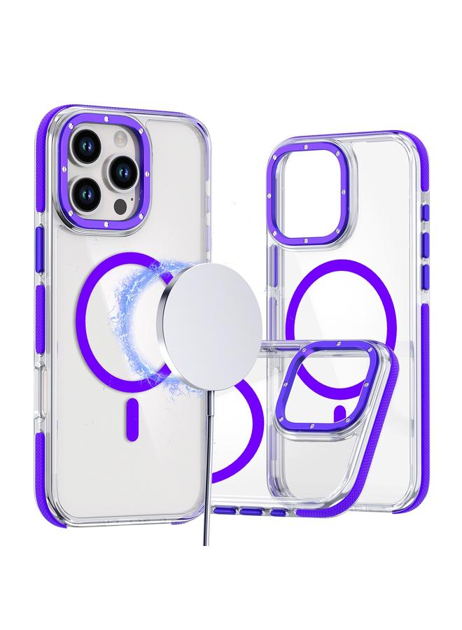 S-TOP Case For iPhone 16 Pro Max Dual-Color Clear Acrylic Hybrid TPU MagSafe Phone Case - Image 1