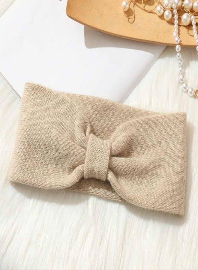 Richmen Soft Knot Woollen Knitted Warm Headband for Women Girls Stylish Cute Head Wrap Hairband Ear Warmer Hair Accessories for Winters Free Size (Beige) - Image 2