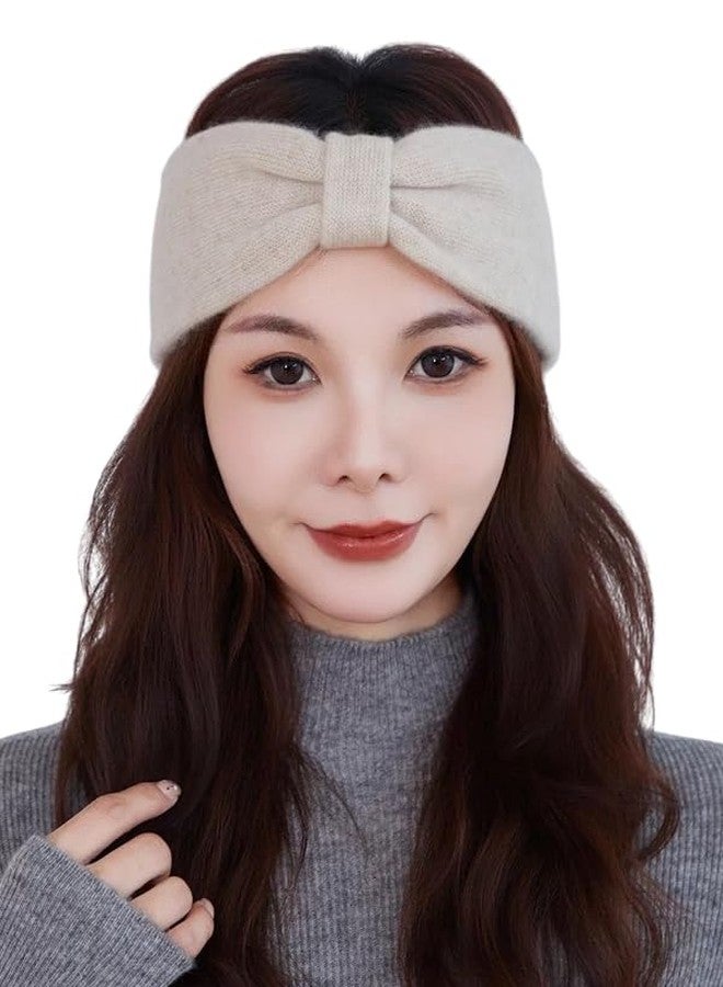 Richmen Soft Knot Woollen Knitted Warm Headband for Women Girls Stylish Cute Head Wrap Hairband Ear Warmer Hair Accessories for Winters Free Size (Beige) - Image 1