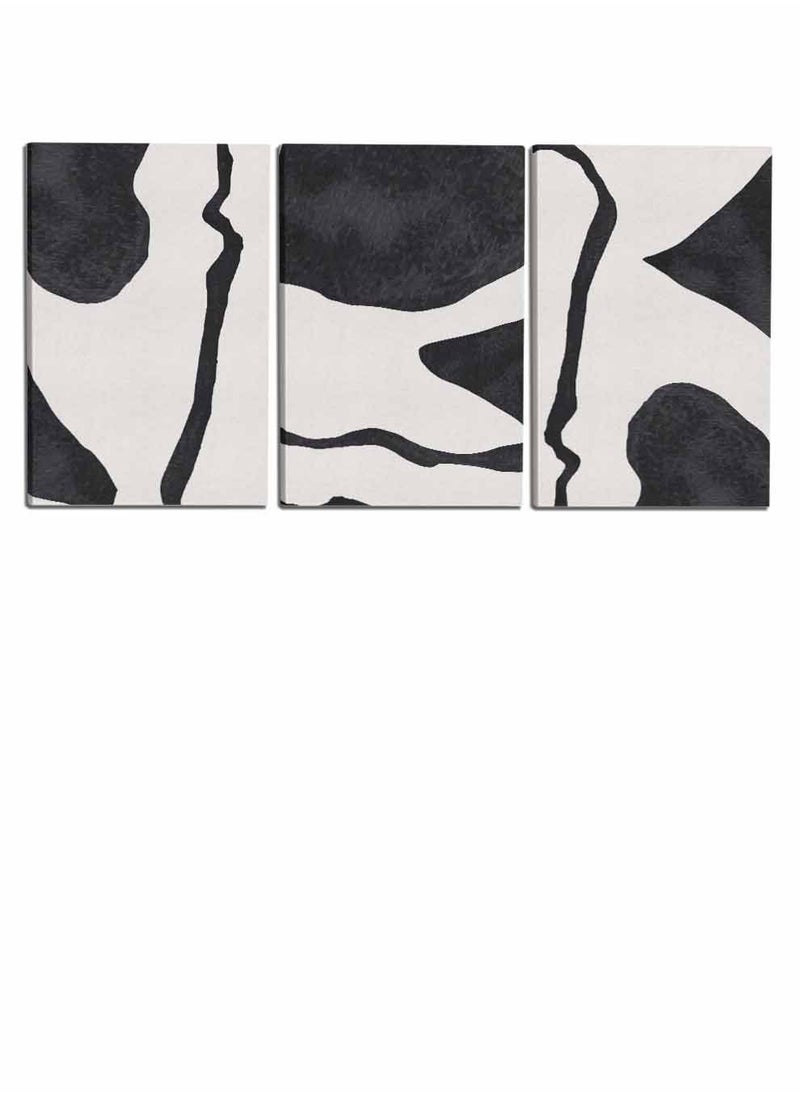 LOWHA Set Of 3 Framed Canvas Wall Arts Stretched Over Wooden Frame, Dark Abstract Paintings, For Home, Living Room, Office Decor  - Image 4