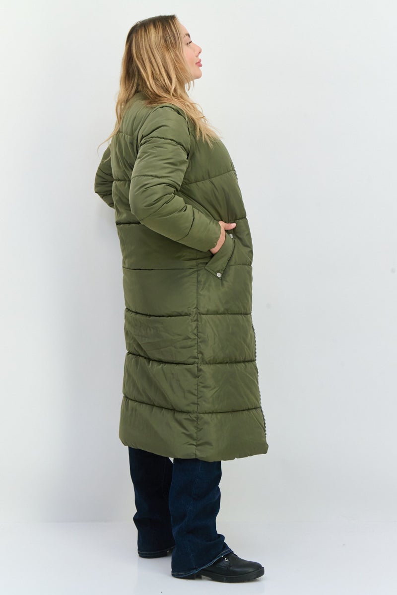 ONLY Women Quilted Puffer Jacket, Olive - Image 3