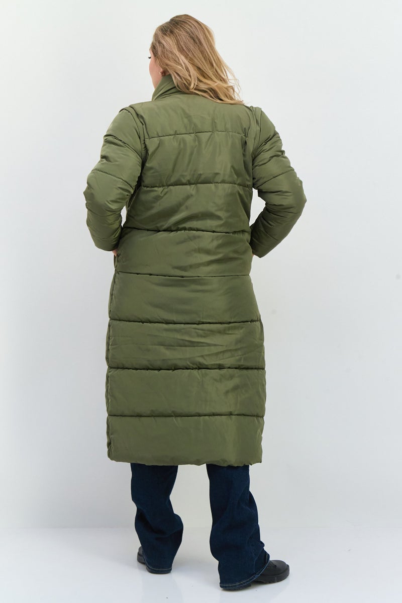 ONLY Women Quilted Puffer Jacket, Olive - Image 4