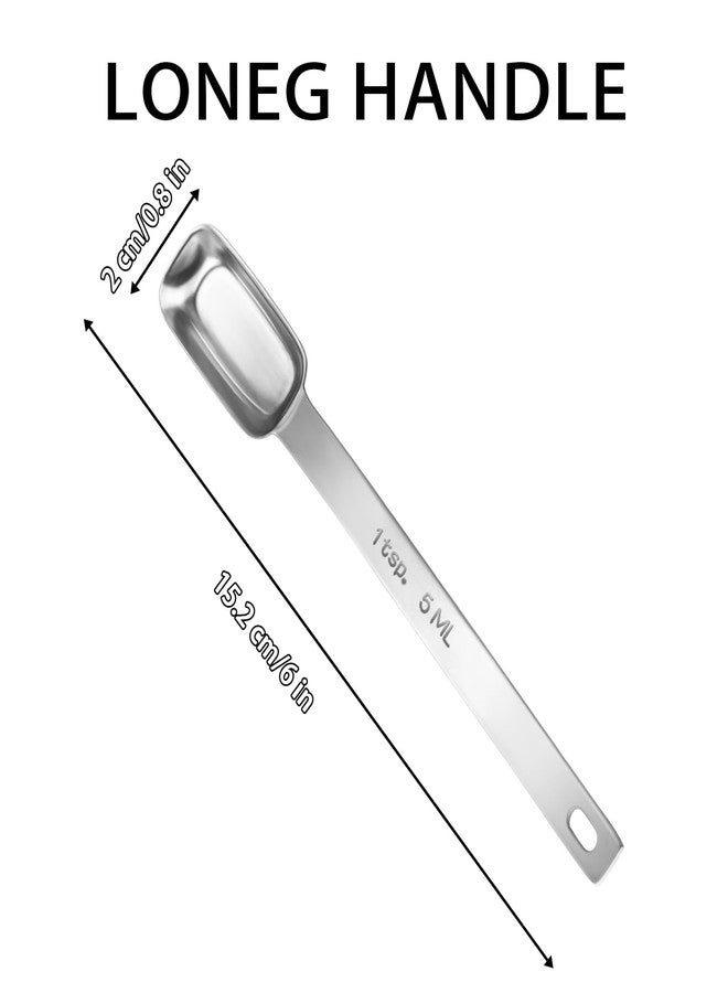 cobee 2 Pcs 1 Teaspoon Measuring Spoon, 1/3 Tbsp | 5 mL | 1/6 Oz, Stainless Steel Long Handle Scoop, Metal Measuring Spoon for Kitchen Cooking Baking Coffee Food Measuring - Image 2