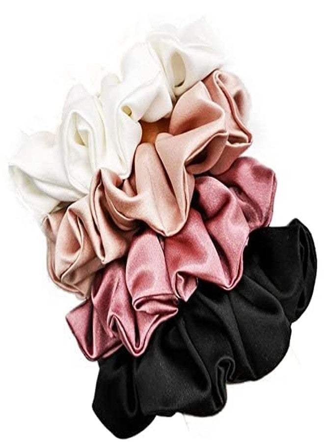 Rock World Scrunchie for hair scrunchies satin silk combo satin scrunchie scrunchies set scrunchies for women Girls.MultiColor Pack of 8 - Image 1