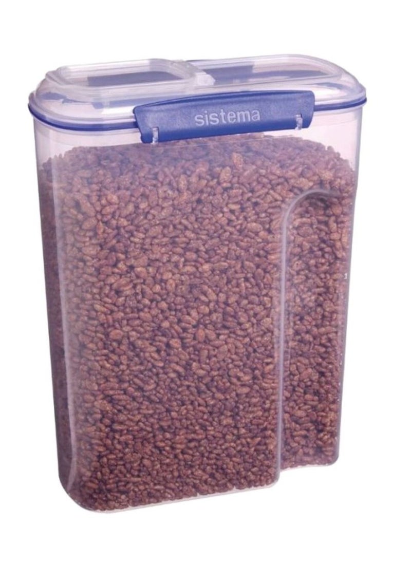 sistema - Sistema Cereal Klip It Container White And Blue 4.2 Liter - Image 1