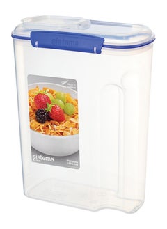 Sistema Cereal Klip It Container White And Blue 4.2 Liter