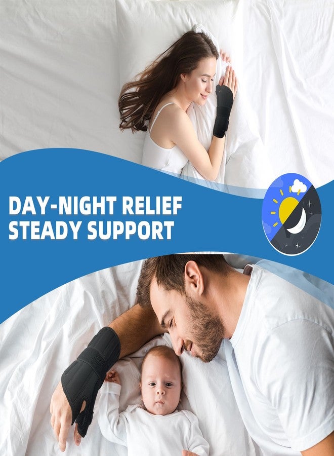 دعامة معصم جوبيتر لمتلازمة النفق الرسغي، دعم ليلي ونهاري، جبيرة إبهام لليد اليسرى، مثالية لالتهاب غمد الوتر دي كيرفان، التهاب الأوتار، دعامة معصم مع دعم للإبهام - صغير/متوسط - للنساء والرجال - Image 2